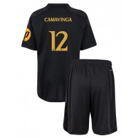 Real Madrid Eduardo Camavinga #12 Tredje trøje Børn 2023-24 Kortærmet (+ Korte bukser)